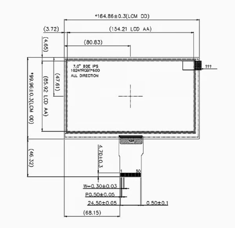 DINGTouch 7-Inch <a href=https://www.szdingtouch.com/new/capacitive-touch-screen.html target='_blank'>capacitive touch screen </a>TP+LCD & LCM Module Kit