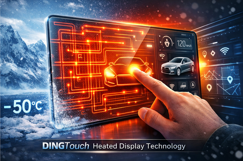 Heated <a href=https://www.szdingtouch.com/new/touchscreen.html target='_blank'>touchscreen</a> Display for Extreme Cold: Smart Thermal Solutions for -50°C Environments