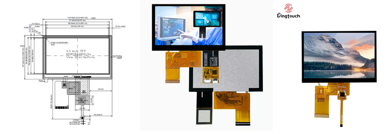 DINGTouch 4.3-Inch Impact-Resistant Touch Display for Ice Cream Machines