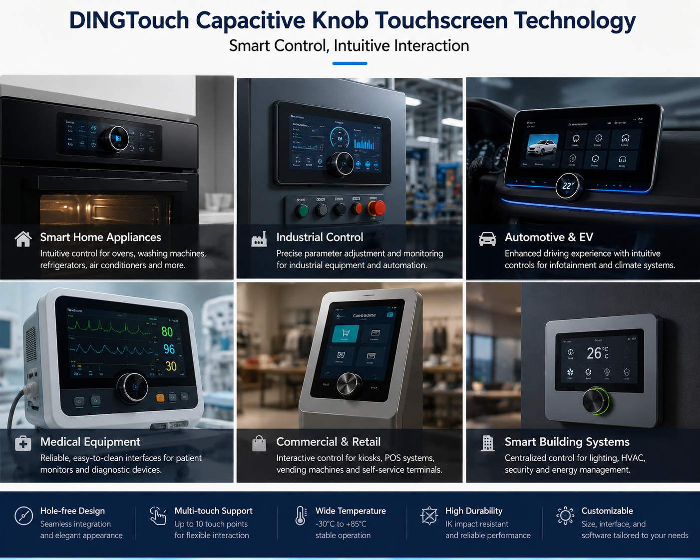 DINGTouch Capacitive Knob <a href=https://www.szdingtouch.com/new/touchscreen.html target='_blank'>touchscreen</a> Technology
Revolutionizing Human-Machine Interaction with Touch and Tactile Control