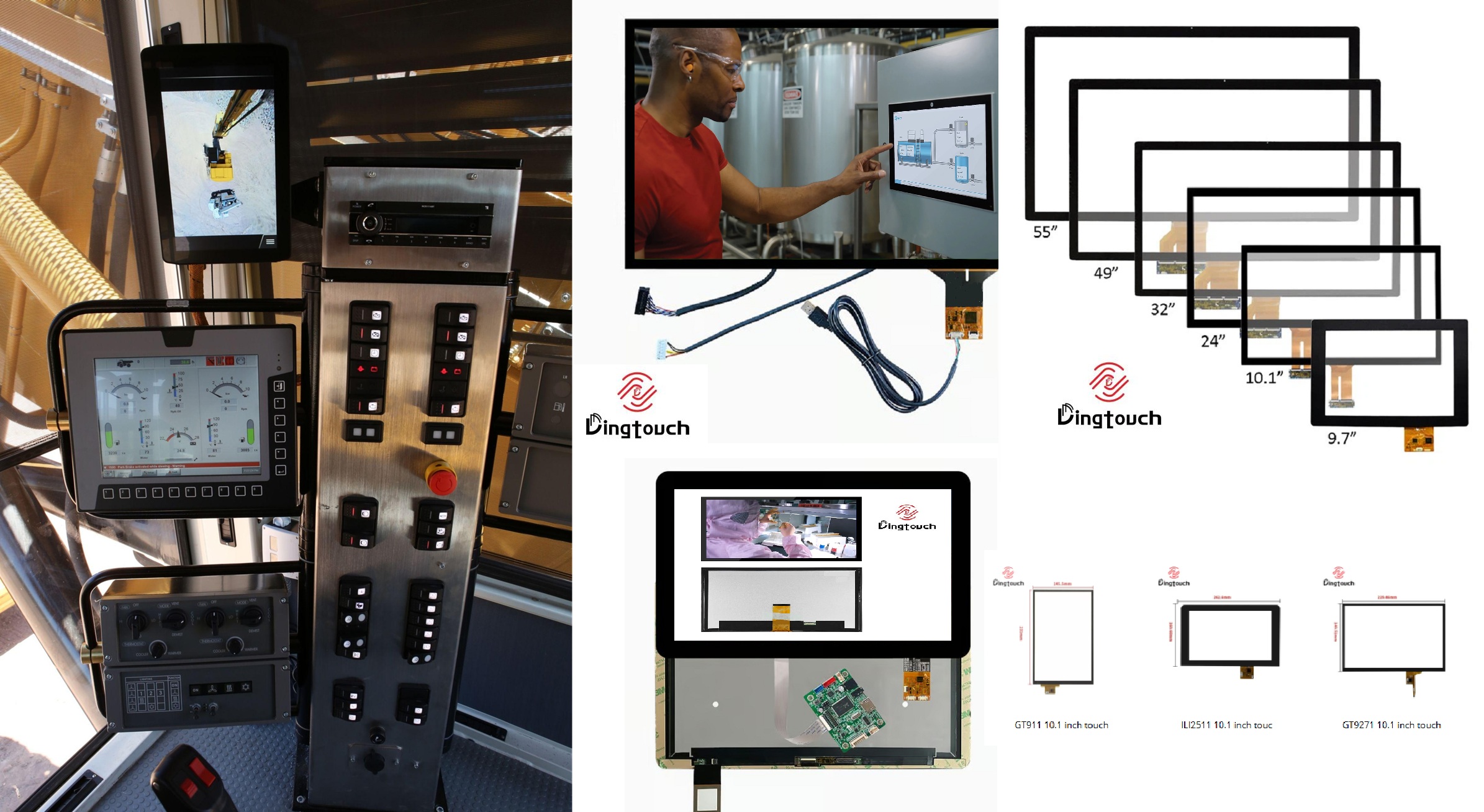 Rugged Industrial Touch Display for Factory Automation and Industrial Environments