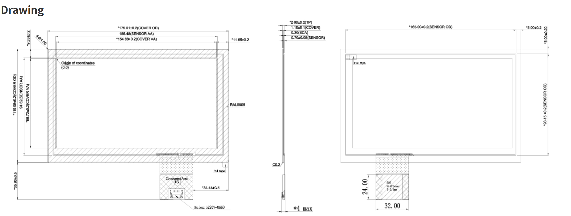 7-Inch Industrial <a href=https://www.szdingtouch.com/new/capacitive-touch-screen.html target='_blank'>capacitive touch screen </a>Panel | G+G | 10-Point Multi-Touch | -20°C to +70°C